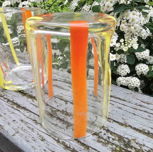 Alessandro Coppola Orange Goto Glasses Set of 3 - Picture 9 of 16